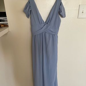Windsor XS Baby Blue Double Strapped Off Shoulder Formal Dress